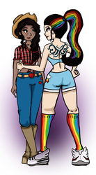 Size: 441x800 | Tagged: safe, artist:vicky-v, rainbow dash, human, g4, cosplay, crossover, guinevere pendragon, humanized, merlin (tv series), morgana pendragon, natural hair color, tattoo