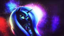 Size: 1920x1080 | Tagged: safe, artist:shydale, princess luna, g4, female, looking at you, portrait, solo, sparkles