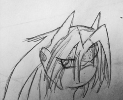 Size: 2048x1660 | Tagged: safe, artist:adventusdawn, blazblue, crossover, mu-12, pencil drawing, solo