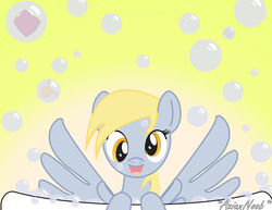 Size: 3300x2550 | Tagged: safe, artist:aziannoob, derpy hooves, pegasus, pony, g4, bath, bubble, female, high res, mare, smiling, solo