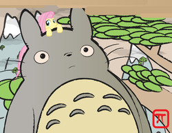 Size: 3300x2550 | Tagged: safe, fluttershy, g4, crossover, forest, high res, studio ghibli, totoro