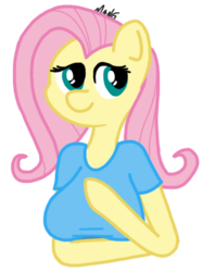 Size: 402x537 | Tagged: safe, artist:mang, fluttershy, anthro, g4, arm hooves, clothes, female, simple background, solo, transparent background