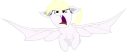 Size: 3000x1235 | Tagged: safe, artist:accu, oc, oc only, oc:aryanne, bat pony, pony, g4, angry, animal, bat ponified, blonde, daywalker, female, growling, hungry, mare, race swap, savage, solo, teeth, vicious, wings