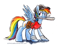 Size: 796x617 | Tagged: dead source, safe, artist:kenket, artist:spainfischer, rainbow dash, pony, g4, baseball bat, female, rainbow scout, scout (tf2), solo, team fortress 2