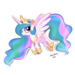 Size: 3000x3000 | Tagged: dead source, safe, artist:suzuii, princess celestia, alicorn, pony, g4, cute, cutelestia, female, flying, high res, looking at you, mare, simple background, smiling, solo, spread wings, transparent background, vector