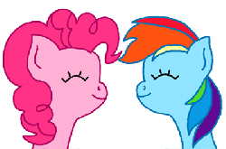 Size: 400x264 | Tagged: artist needed, safe, pinkie pie, rainbow dash, g4, animated, boop, cute, eyes closed, female, lesbian, nose wrinkle, noseboop, ship:pinkiedash, shipping, smiling, smoosh