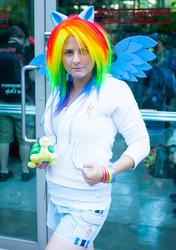 Size: 1445x2048 | Tagged: safe, rainbow dash, human, g4, cosplay, irl, irl human, photo, solo