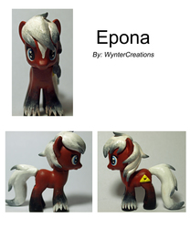 Size: 7087x8504 | Tagged: safe, artist:wyntercreations, earth pony, pony, absurd resolution, brushable, customized toy, epona, female, mare, ponified, the legend of zelda, toy