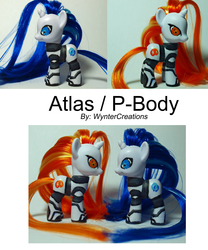 Size: 7087x8504 | Tagged: safe, artist:wyntercreations, rarity, oc, oc only, pony, robot, robot pony, unicorn, g4, absurd resolution, atlas (portal), blue eyes, brushable, customized toy, orange eyes, p-body (portal), ponified, portal (valve), portal 2, toy