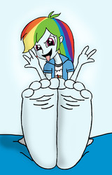 Size: 1956x3063 | Tagged: safe, artist:skullmandan, artist:skullmaster1990, artist:wizardan, edit, rainbow dash, equestria girls, g4, feet, female, foot fetish, foot focus, humanized, solo, toes