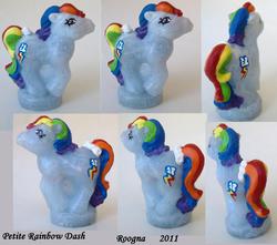 Size: 1700x1500 | Tagged: safe, artist:roogna, rainbow dash, g1, g4, customized toy, french, irl, photo