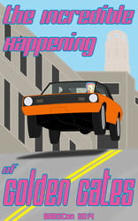 Size: 500x800 | Tagged: safe, artist:totallynotabronyfim, oc, oc only, oc:golden gates, babscon, babscon mascots, car, cover art, driving, plymouth, plymouth valiant, solo