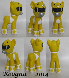 Size: 1150x1300 | Tagged: safe, artist:roogna, brushable, customized toy, ponified, power rangers, toy, yellow ranger