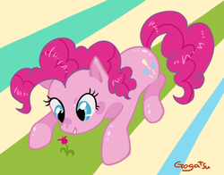 Size: 725x568 | Tagged: safe, artist:gogatsu, pinkie pie, g4, female, flower, pixiv, solo