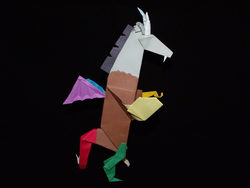 Size: 4608x3456 | Tagged: safe, artist:megknucklebones, discord, g4, craft, irl, origami, papercraft, photo