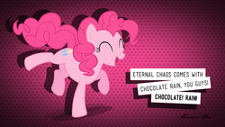 Size: 1920x1080 | Tagged: safe, artist:verygood91, pinkie pie, g4, female, laughing, quote, shadow, solo, vector, wallpaper