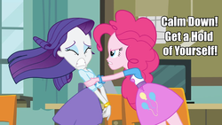 Size: 960x540 | Tagged: safe, pinkie pie, rarity, equestria girls, g4, airplane!, duo, image macro, meme, plane