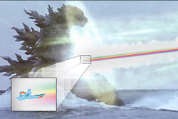 Size: 500x333 | Tagged: safe, edit, rainbow dash, kaiju, g4, godzilla, godzilla (series), godzilla 2000