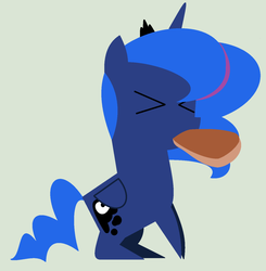 Size: 1024x1044 | Tagged: safe, artist:evilfrenzy, princess luna, g4, female, pancakes, pointy ponies, simple background, solo