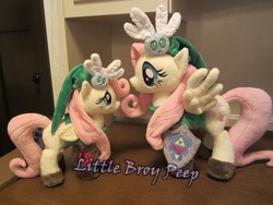 Size: 800x600 | Tagged: safe, artist:little-broy-peep, fluttershy, g4, clothes, cosplay, costume, irl, link, parody, photo, plushie, self ponidox, the legend of zelda, video game crossover, younger, youtube, youtube link