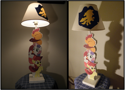 Size: 603x433 | Tagged: safe, artist:inciatus, apple bloom, scootaloo, sweetie belle, g4, craft, customized toy, cutie mark crusaders, irl, lamp, masterpiece, photo, woodwork