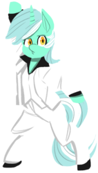 Size: 1216x2146 | Tagged: safe, artist:fauxsquared, lyra heartstrings, pony, unicorn, g4, background pony, bipedal, clothes, disco dance, female, john travolta, mare, saturday night fever, solo, suit, tony manero