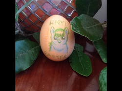 Size: 1024x768 | Tagged: safe, artist:waggytail, fluffy pony, easter, easter egg, traditional art