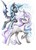 Size: 1654x2307 | Tagged: safe, artist:ailish, artist:pingwinowa, nightmare moon, nightmare rarity, g4, spoiler:comic, antagonist, duality, nightmare grayity, self ponidox, ship:dance of the nightmares, time paradox, traditional art