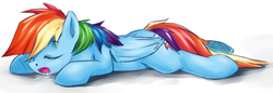 Size: 874x301 | Tagged: safe, artist:xioade, rainbow dash, g4, cute, dashabetes, drool, female, sleeping, solo