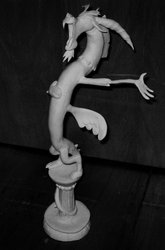 Size: 726x1099 | Tagged: safe, artist:aleximusprime, discord, g4, craft, defictionalization, irl, photo, sculpture, solo, statue