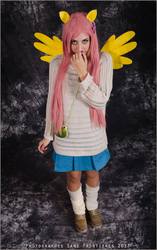 Size: 1288x2048 | Tagged: safe, artist:zuoram, fluttershy, human, g4, clothes, cosplay, irl, irl human, photo, solo, sweater, sweatershy