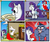 Size: 1800x1500 | Tagged: safe, artist:epulson, gilda, iron will, rarity, griffon, g4, bullfighting, comic, matador, red, torero