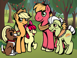 Size: 800x600 | Tagged: safe, artist:kaylamod, apple bloom, applejack, big macintosh, granny smith, winona, earth pony, pony, g4, male, stallion