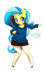 Size: 900x1425 | Tagged: safe, artist:starshinebeast, lemon hearts, anthro, g4, solo