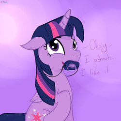 Size: 512x512 | Tagged: safe, artist:edrian, twilight sparkle, alicorn, pony, g4, female, guilty pleasure, mare, necklace, pacifier, solo, twilight sparkle (alicorn)