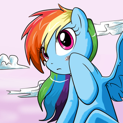 Size: 1000x1000 | Tagged: safe, artist:nekojackun, rainbow dash, g4, blushing, cute, dashabetes, female, solo