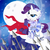 Size: 1000x1000 | Tagged: safe, artist:pixelkitties, rarity, pony, unicorn, g4, armor, armorarity, cape, clothes, epic, female, fire ruby, full moon, greaves, laurel wreath, mare, moon, snow, snowfall, snowflake, solo, spear
