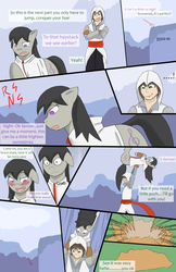 Size: 990x1530 | Tagged: safe, artist:nitro-san, octavia melody, oc:anon, earth pony, human, pony, g4, 10 hooded anons, assassin anon, assassin's creed, carrying, comic, duo, female, human and pony, lifting, male, mare