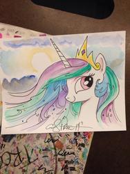 Size: 768x1024 | Tagged: safe, artist:andy price, princess celestia, g4, female, solo, traditional art, watercolor painting