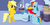 Size: 1262x620 | Tagged: safe, artist:darthgoldstar710, rainbow dash, oc, oc:lightning storm, oc:sunbeam, pony, g4, bipedal, canon x oc, female, incorrect leg anatomy, male, momma dash, offspring, parent:oc:lightning storm, parent:rainbow dash, parents:canon x oc, shipping, straight