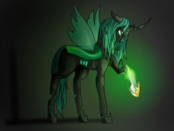 Size: 2048x1536 | Tagged: dead source, safe, artist:spaghettidolphin, queen chrysalis, changeling, changeling queen, g4, female, solo, transformation