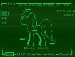 Size: 1600x1200 | Tagged: safe, artist:allyster-black, fallout equestria, pipbuck, screen, solo, user interface