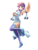 Size: 922x1229 | Tagged: safe, artist:yatonokami, sweetie belle, human, g4, armpits, ass, boots, bracelet, butt, clothes, commission, dress, dual wield, female, high heels, humanized, legwear, looking at you, outfit, raised leg, shoes, side slit, side view, simple background, solo, thigh boots, total sideslit, transparent background