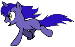 Size: 766x477 | Tagged: safe, artist:charactercreationist, oc, oc only, pony, unicorn, canter, open mouth, running, solo