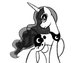 Size: 977x818 | Tagged: safe, artist:drawponies, princess luna, g4, color me, drawing, female, monochrome, sketch, solo