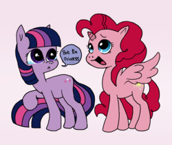 Size: 3911x3300 | Tagged: safe, artist:gurne0, pinkie pie, twilight sparkle, alicorn, earth pony, pony, g4, alicornified, crying, earth pony twilight, high res, pinkiecorn, race swap, role reversal, sad, xk-class end-of-the-world scenario