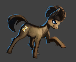 Size: 2000x1623 | Tagged: safe, artist:hoofboot, doctor whooves, time turner, g4, male, raised hoof, solo