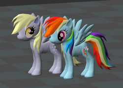 Size: 978x702 | Tagged: safe, derpy hooves, rainbow dash, pegasus, pony, g4, 3d, female, mare, runescape