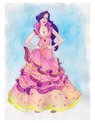 Size: 2550x3300 | Tagged: safe, artist:genkigoth, rarity, human, g4, clothes, dress, female, gala dress, high res, humanized, solo, traditional art
