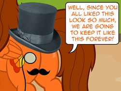 Size: 640x480 | Tagged: safe, artist:aha-mccoy, oc, oc only, oc:aha mclovin, butt, butt only, classy, hat, male, monocle, moustache, plot, solo, speech bubble, top hat